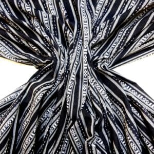 Twill Fabric Woven Aztec Liquorish Navy White