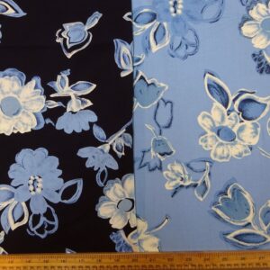 Viscose Fabric Floral Dutch Girl Pansy