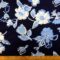 Viscose Fabric Floral Dutch Girl Pansy Navy