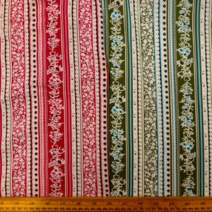 Viscose Fabric Floral Lacy Stripe