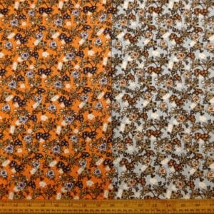 Crinkle Viscose Fabric Floral Pretty Petunias