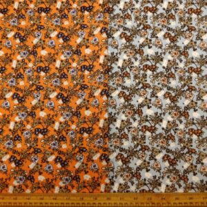 Crinkle Viscose Fabric Floral Pretty Petunias