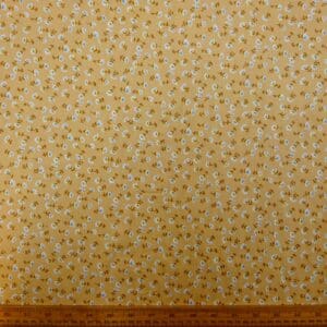 Viscose Fabric Floral Mini Daisy Honey