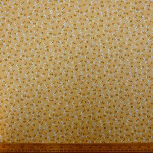 Viscose Fabric Floral Mini Daisy Honey