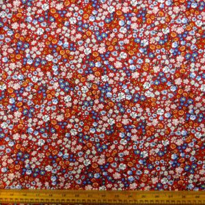 Viscose Fabric Floral Daisy Garden Light Wine Blue Pink