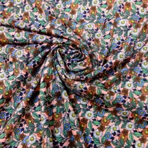Viscose Fabric Floral Daisy Renegade Pink/Multi