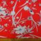 Viscose Fabric Floral Autumn Harvest Red White
