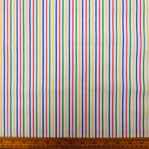 Polyester Cotton Fabric Skinny Stripe Multi