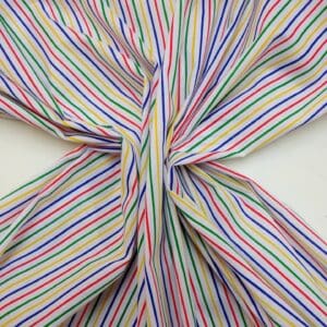 Polyester Cotton Fabric Skinny Stripe Multi