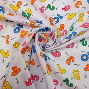 Polyester Cotton Fabric Numberelli Yellow