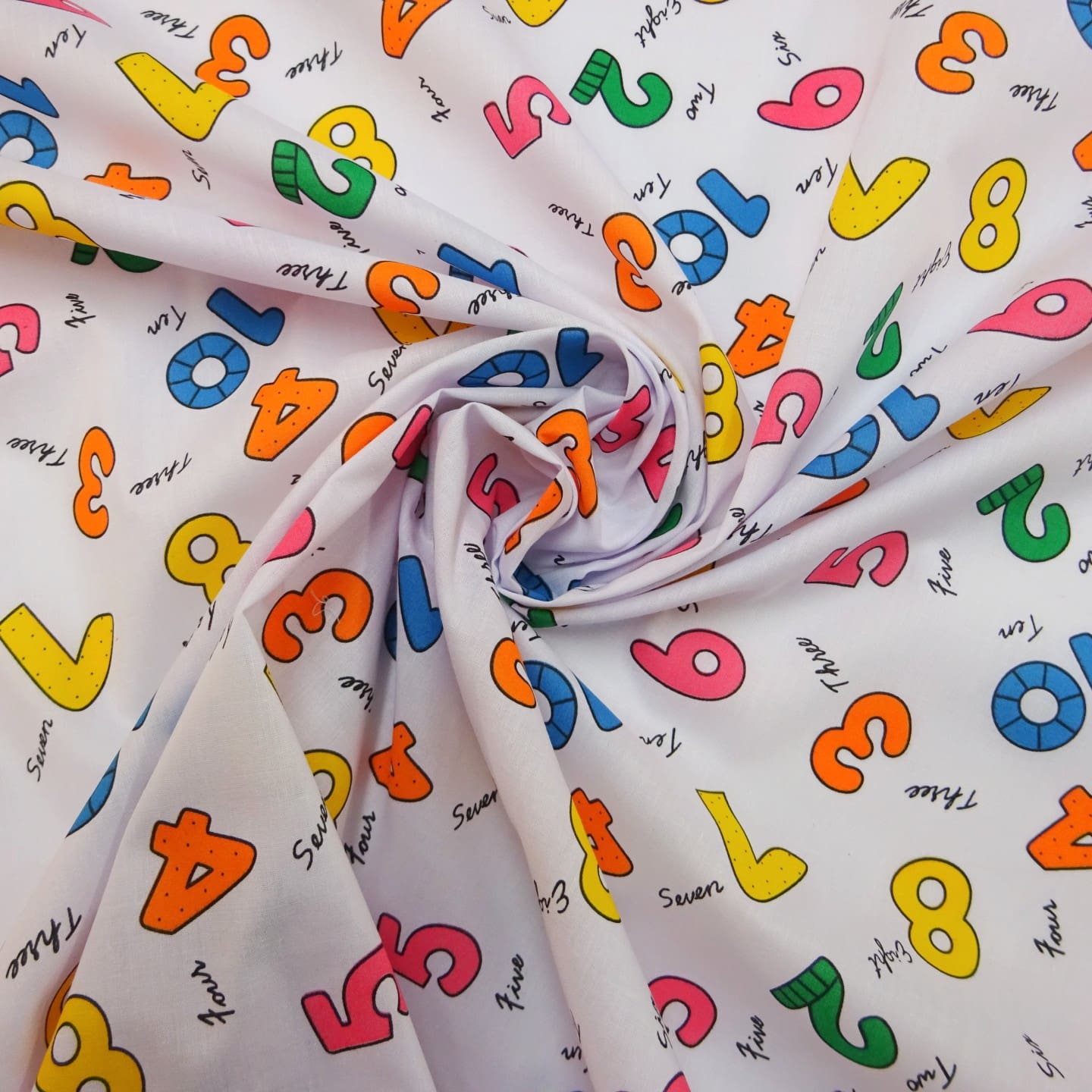 Polyester Cotton Fabric Numberelli Yellow
