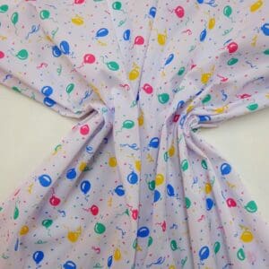 Polyester Cotton Fabric Balloons Multi Turquoise
