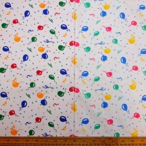 Polyester Cotton Fabric Balloons Multi