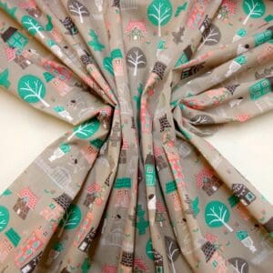 Polyester Cotton Fabric Air B And B Grey