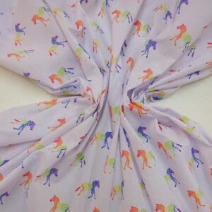 Polyester Cotton Fabric Zebra Multi White