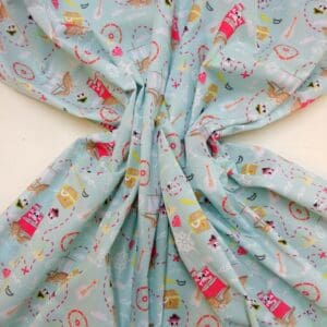 Polyester Cotton Fabric Party Pirates Light Blue