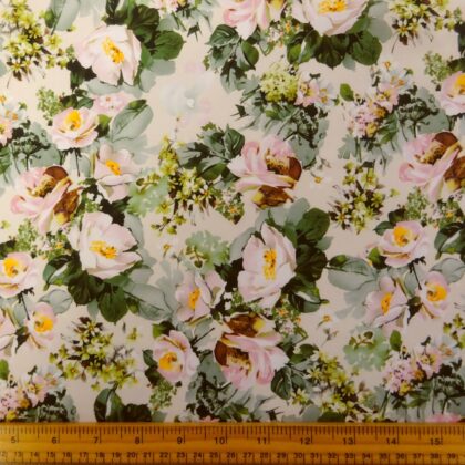 French Cotton Lawn Fabric Soft Finish Pearl Rose Ivory