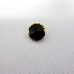 Buttons Black Faceted With Gold Edge 14mm Code Jam