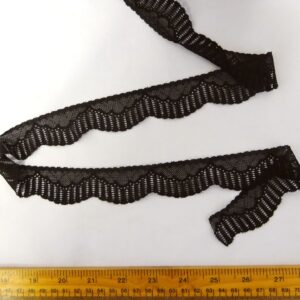 Lace Trimming 3cm Wide Stretch Davina Black