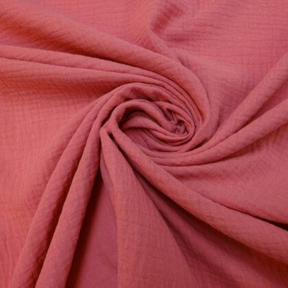 Cotton Fabric Double Gauze Plain Rose Pink