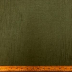 Cotton Fabric Double Gauze Plain Colours Khaki Olive