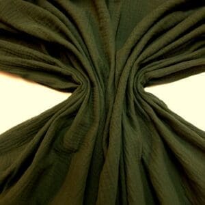Cotton Fabric Double Gauze Plain Colours Khaki Olive