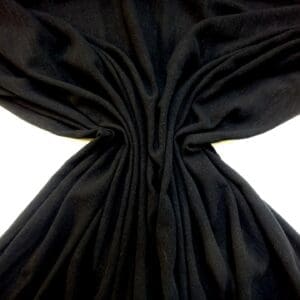 Cotton Feel Fabric Tree Bark Crepe Black