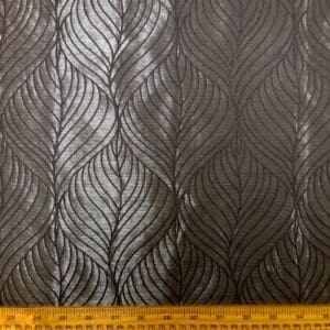 Curtain Fabric Intertwined Lines Satinised Texture Black Grey