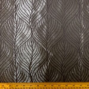 Curtain Fabric Intertwined Lines Satinised Texture Black Grey