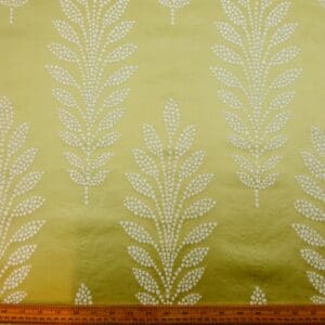 Curtain Fabric Sprigs Eclipse Maize Yellow Ivory