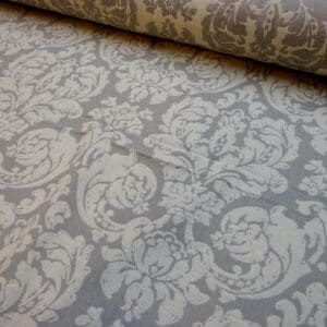 Curtain Fabric Light Weight Tapestry Buckingham Rose Grey Cream
