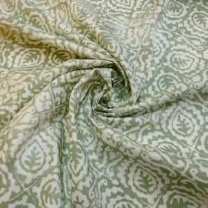 Curtain Fabric Canvas 4 Leaf Clover Ivory Sage