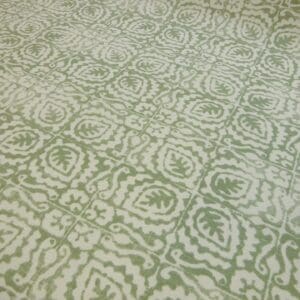 Curtain Fabric Canvas 4 Leaf Clover Ivory Sage