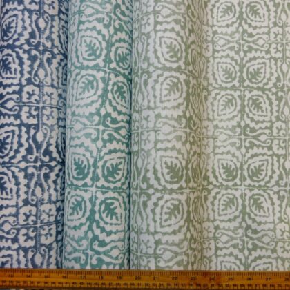 Curtain Fabric Canvas 4 Leaf Clover Ivory