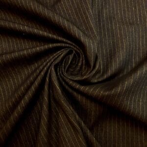Denim Fabric Stretch Cotton Gold Pin Stripe Black