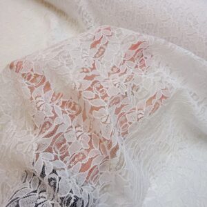 Lace Fabric Scallop Bouquet White