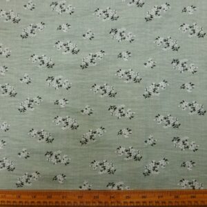 Linen Look Fabric Suiting Light Weight Sprig Cluster Sage