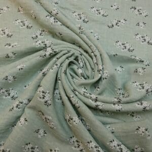Linen Look Fabric Suiting Light Weight Sprig Cluster Sage