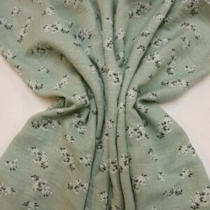 Linen Look Fabric Suiting Light Weight Sprig Cluster Sage