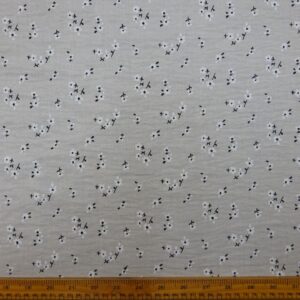 Linen Look Fabric Suiting Light Weight Sprig Cluster Muesli Beige