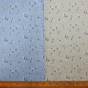Linen Look Fabric Suiting Light Weight Sprig Cluster Floral