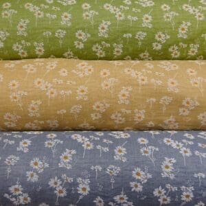 Linen Look Fabric Suiting Light Weight Mungo Daisy