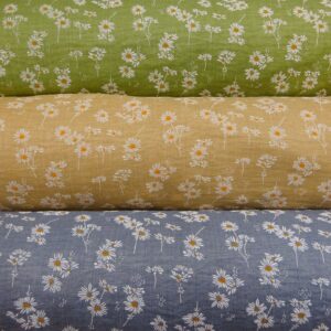 Linen Look Fabric Suiting Light Weight Mungo Daisy