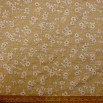 Linen Look Fabric Suiting Light Weight Mungo Daisy Sand