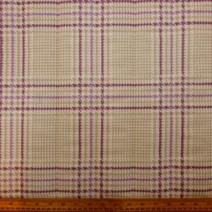 Quilting Fabric Cotton Canvas Plaid Cream Mauve