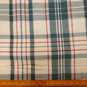 Quilting Fabric Cotton Canvas Plaid Cream Denim Red