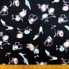 Cotton Print Fabric Stretch Ebony Pumps Black Pink