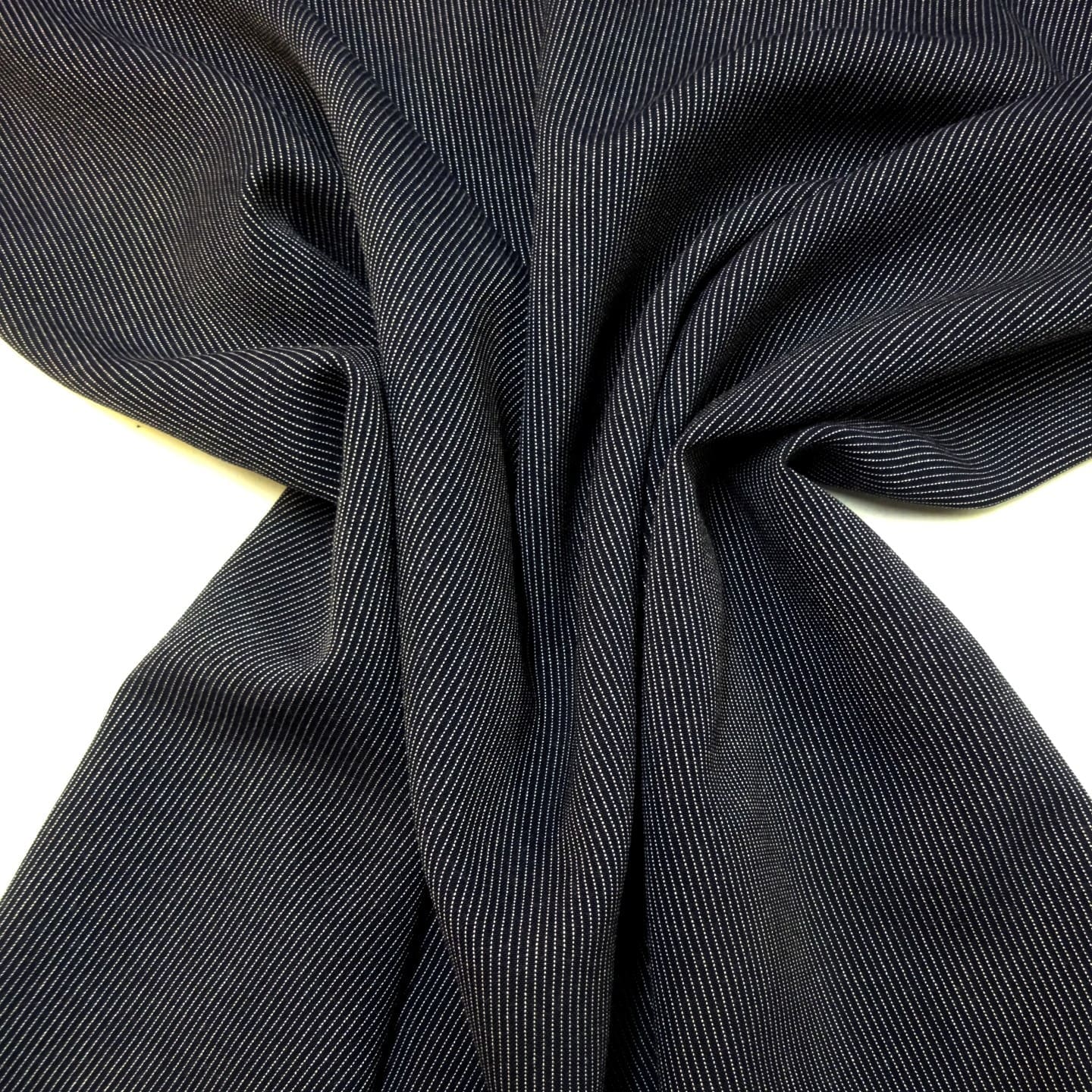Suiting Fabric Pinny Finny Stripe Navy