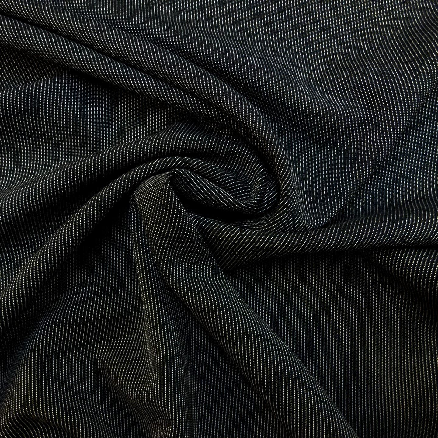 Suiting Fabric Pinny Finny Stripe Black
