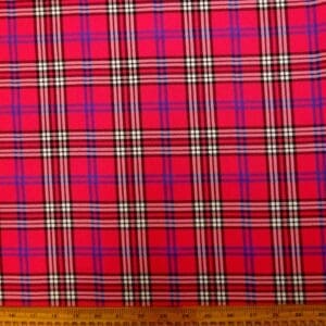 Suiting Fabric Tartan Paddington Cerise Pink
